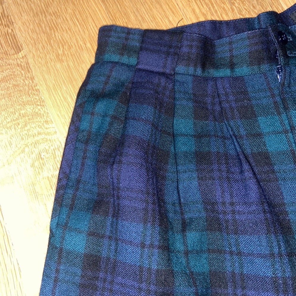 Vintage 100% Merino Wool Tartan Plaid Trouser Shorts Bulgarian Preppy Old Money - Picture 10 of 16